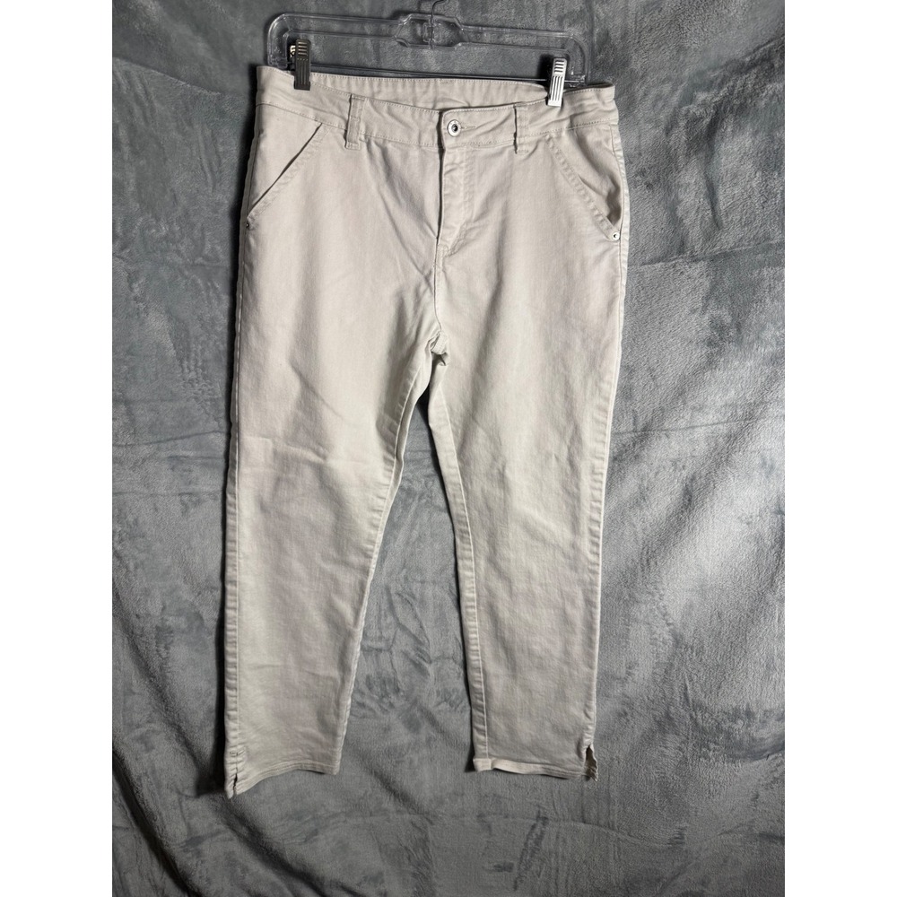 Prana Pants Womens Khaki Tan Stretch Denim Tapered‎ Leg Outdoor Trousers